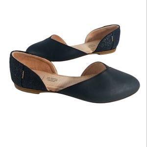 TOMS Julie d'Orsay Flats Leather Black Textile 8.5